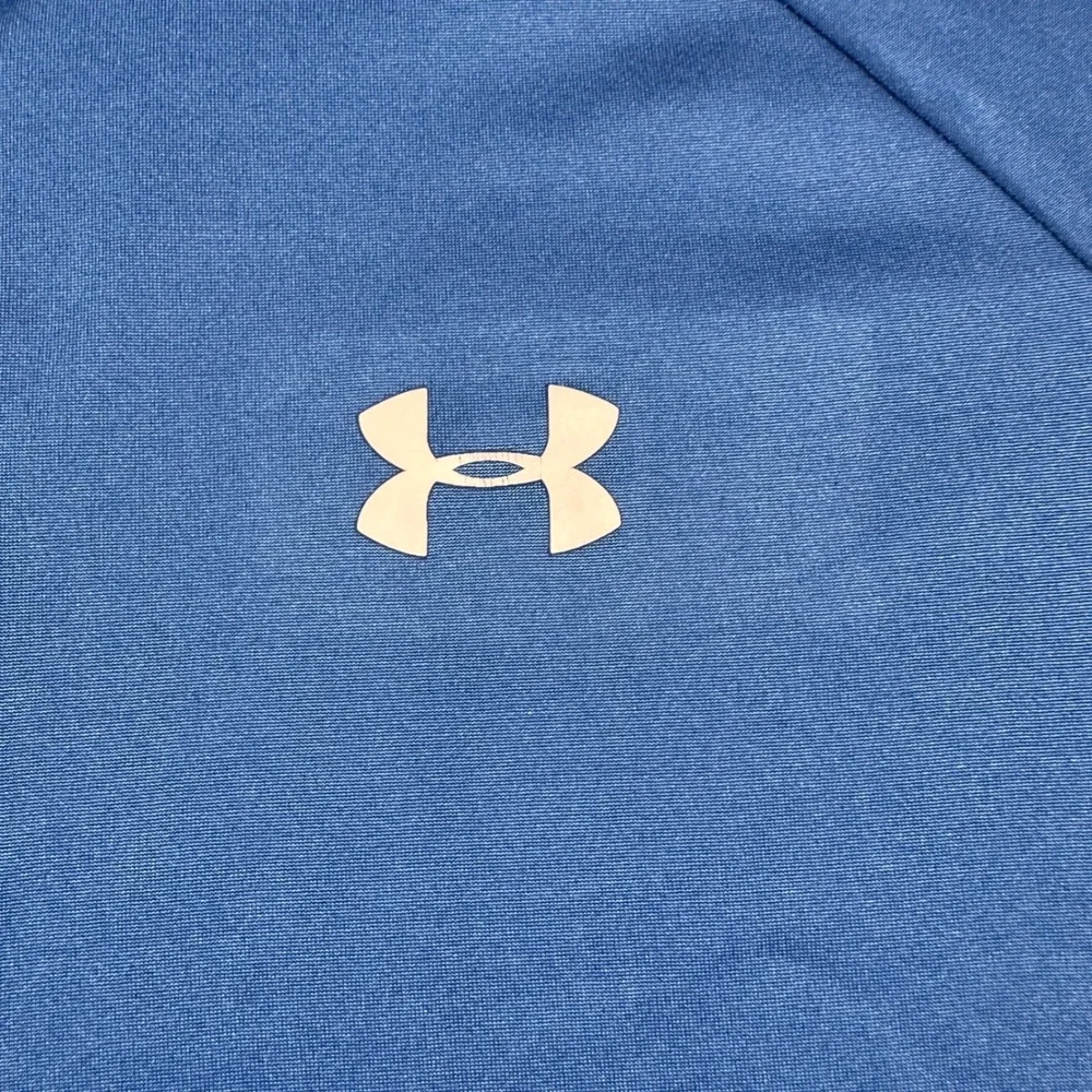 Under Armour HeatGear 1/4 Zip Pullover Blue Long Sleeve Loose Men's Small